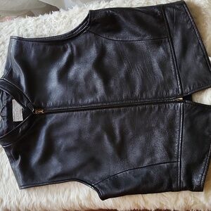 Doncaster Black Leather Vest